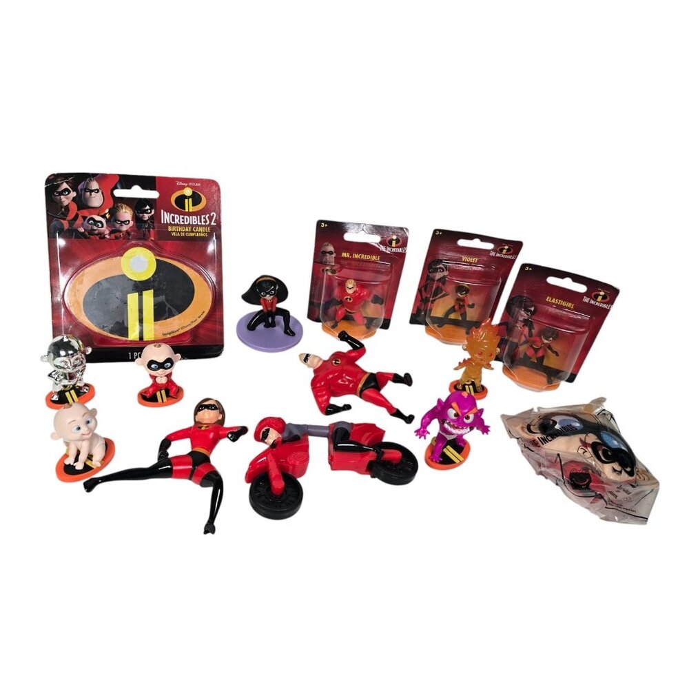 Incredibles 2 Action Figures Lot Cake Toppers Elastigirl Violet Jack-Jack Disney